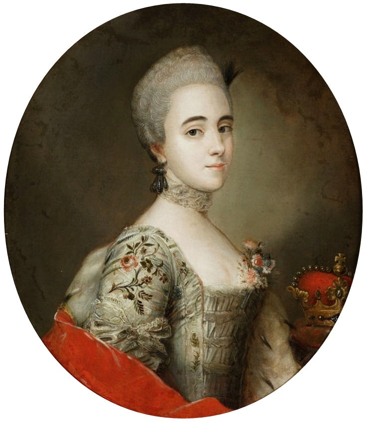 Portrait of Franciszka Krasińska, vintage artwork by Per Krafft the Elder, 12x8" (A4) Poster