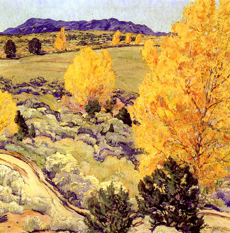 Panoramic Landscape, vintage artwork by Walter Ufer, 12x8" (A4) Poster