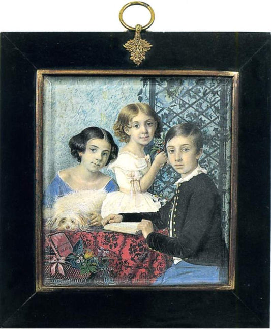 The Artist's Children, vintage artwork by Evgraf Fedorovich Krendovsky, A3 (16x12") Poster Print