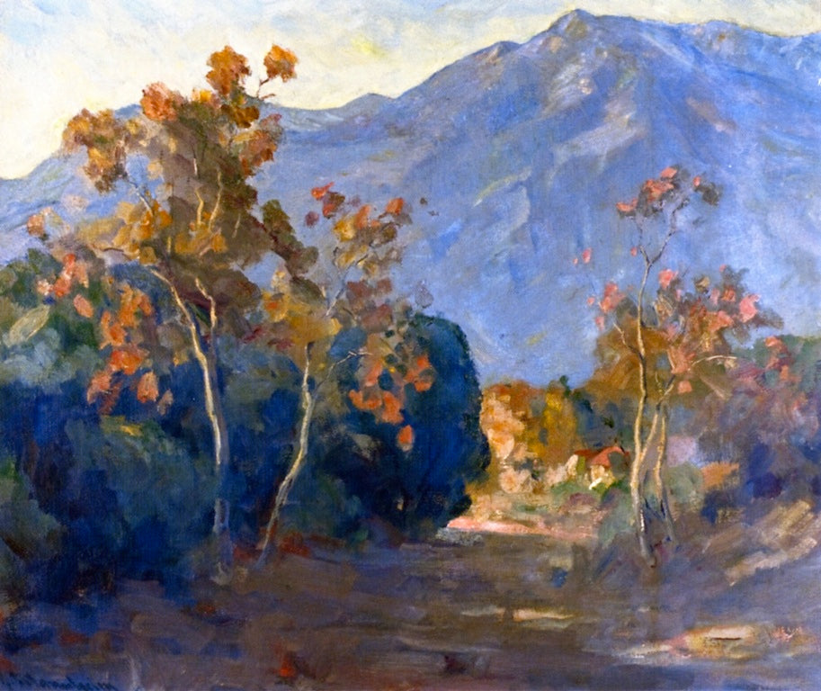 Arroyo Seco, Looking North, vintage artwork by Jean Mannheim, 12x8" (A4) Poster