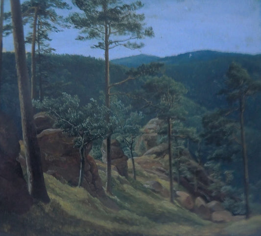 View of Mount Brocken, vintage artwork by Christian Morgenstern, A3 (16x12") Poster Print