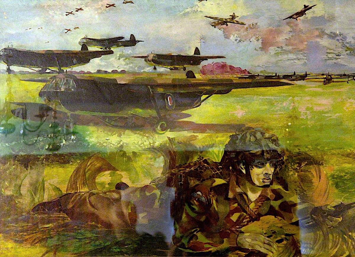 ield and Paratroops Surround the Field... by Albert Richards,16x12(A3) Poster