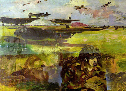 ield and Paratroops Surround the Field... by Albert Richards,16x12(A3) Poster