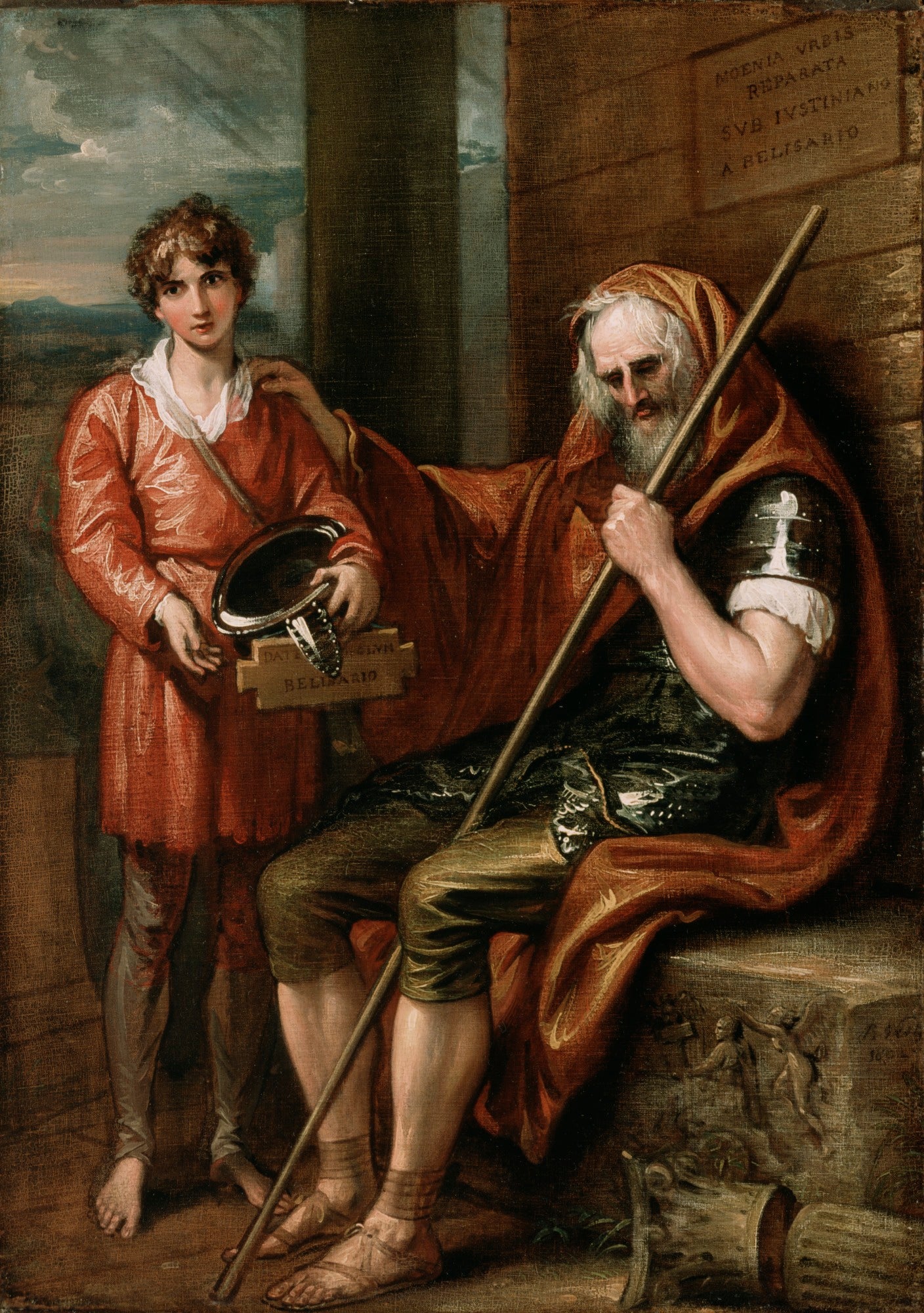 Belisarius and the Boy, vintage artwork by Benjamin West, 12x8" (A4) Poster