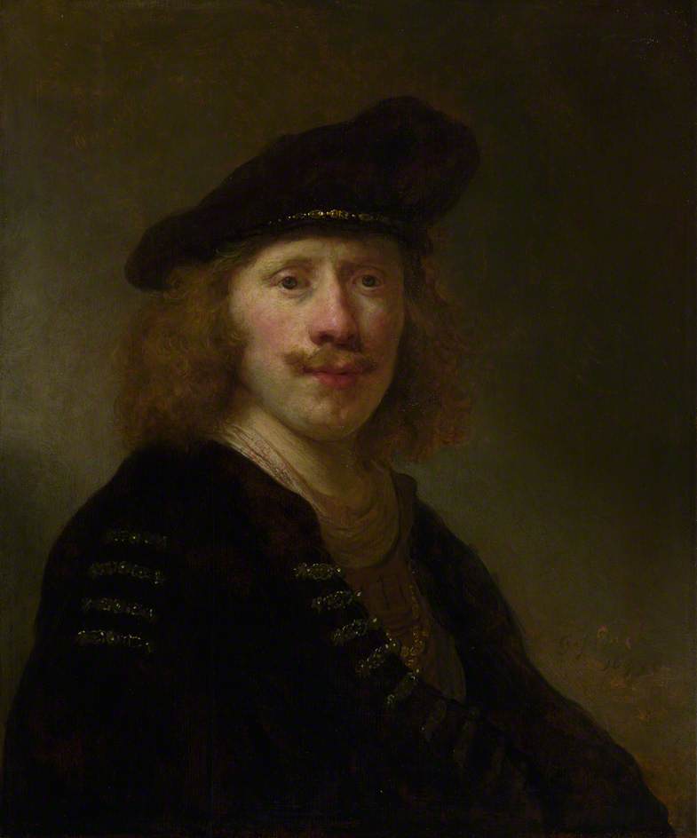 Self-Portrait at Age 24, vintage artwork by Govaert Flinck, 12x8" (A4) Poster