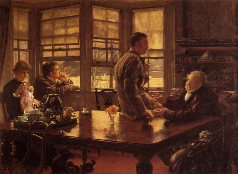 The Prodigal Son in Modern Life: the Departure, vintage artwork by James Tissot, 12x8" (A4) Poster