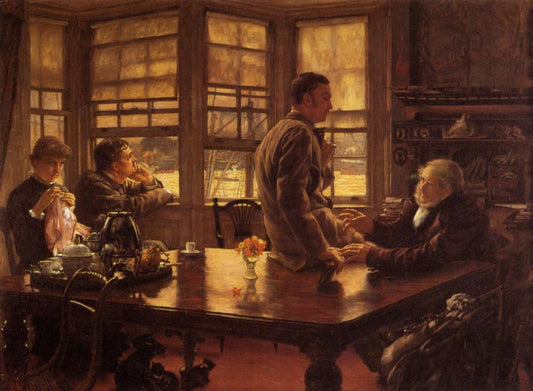 The Prodigal Son in Modern Life: the Departure, vintage artwork by James Tissot, 12x8" (A4) Poster