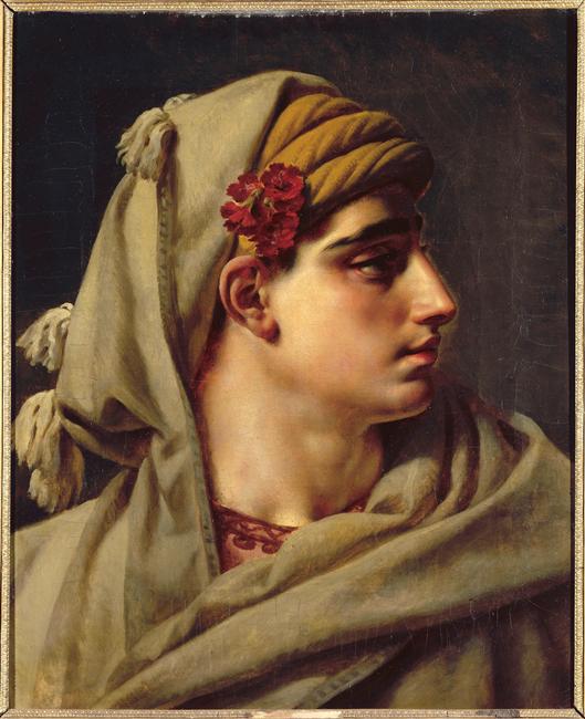 Head of a Mameluck, vintage artwork by Anne-Louis Girodet de Roussy-Trioson, 12x8" (A4) Poster