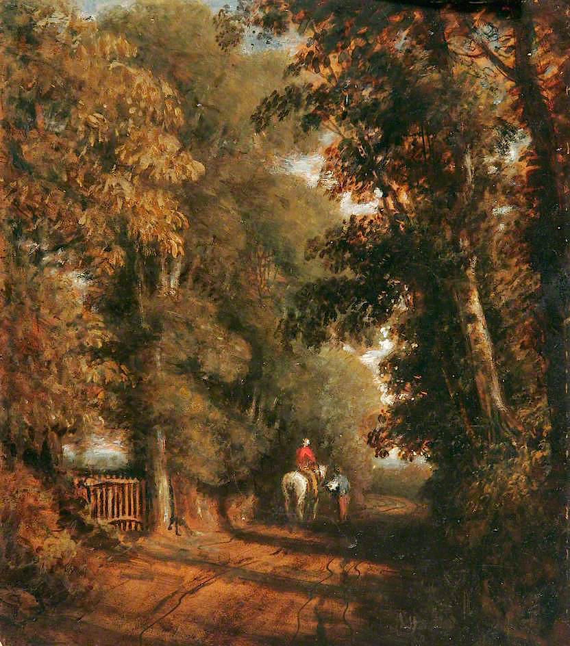 Lane near Budleigh Salterton, Devon, vintage artwork by William Crotch, 12x8" (A4) Poster