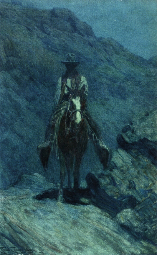 Nocturn, vintage artwork by Frank Tenney Johnson, 12x8" (A4) Poster