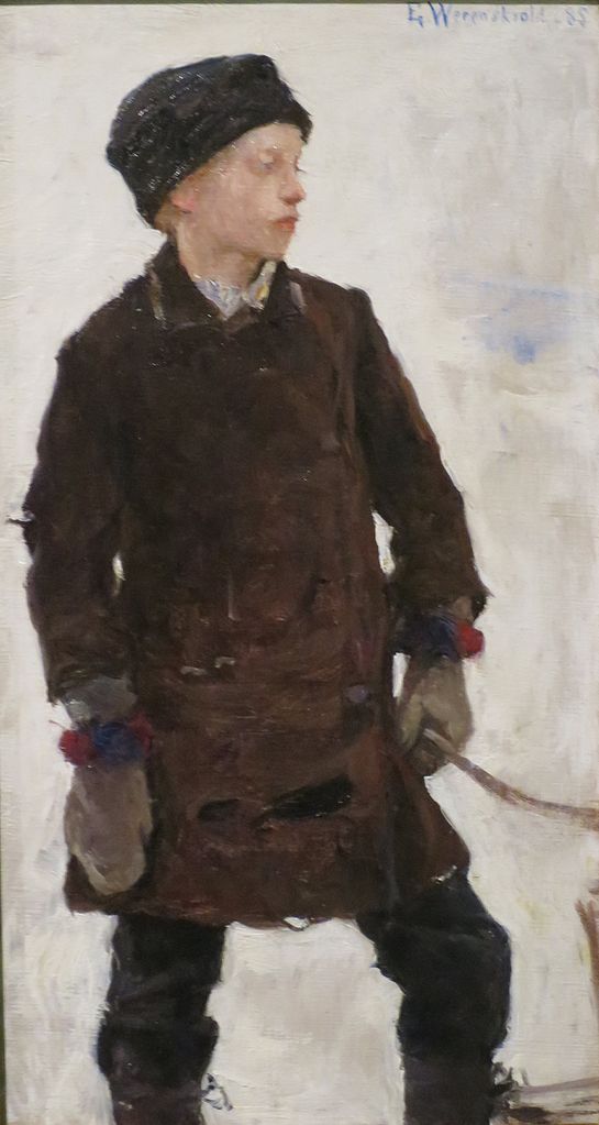 Poor Boy from Briskeby , Oslo, vintage artwork by Erik Werenskiold, 12x8" (A4) Poster