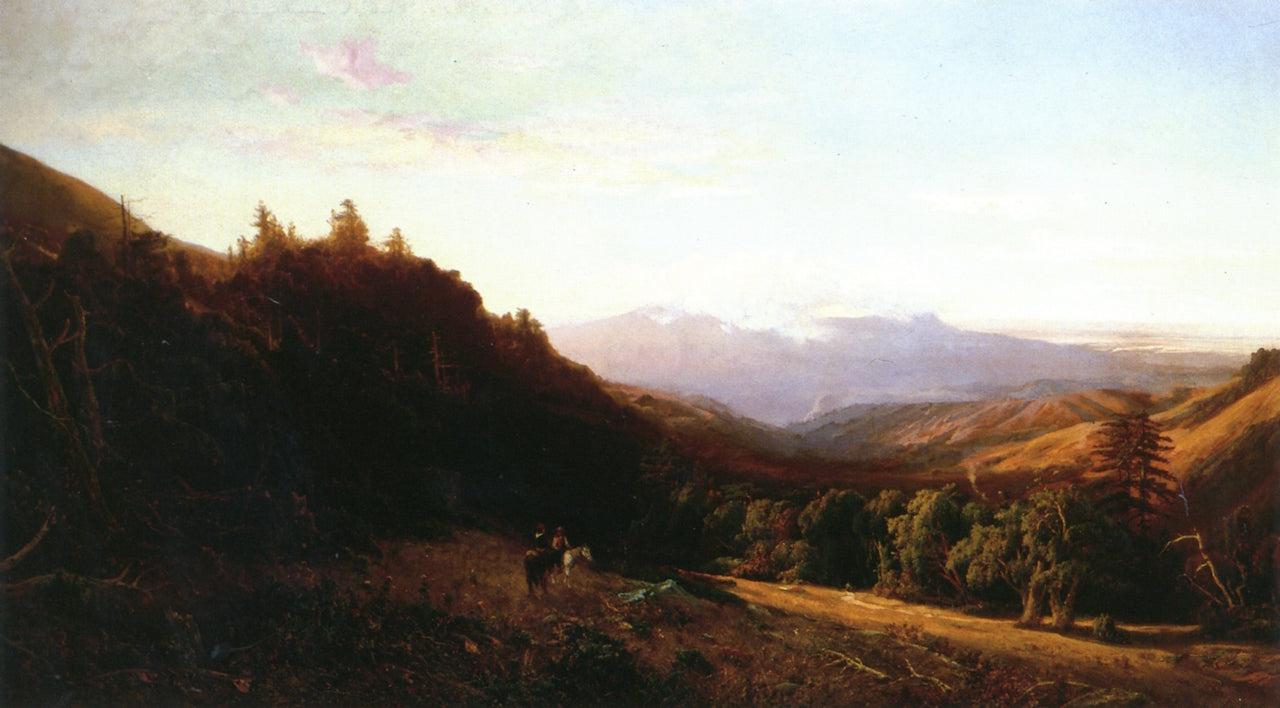 Mount Tamalpais, Golden Morning, vintage artwork by William Keith, 12x8" (A4) Poster