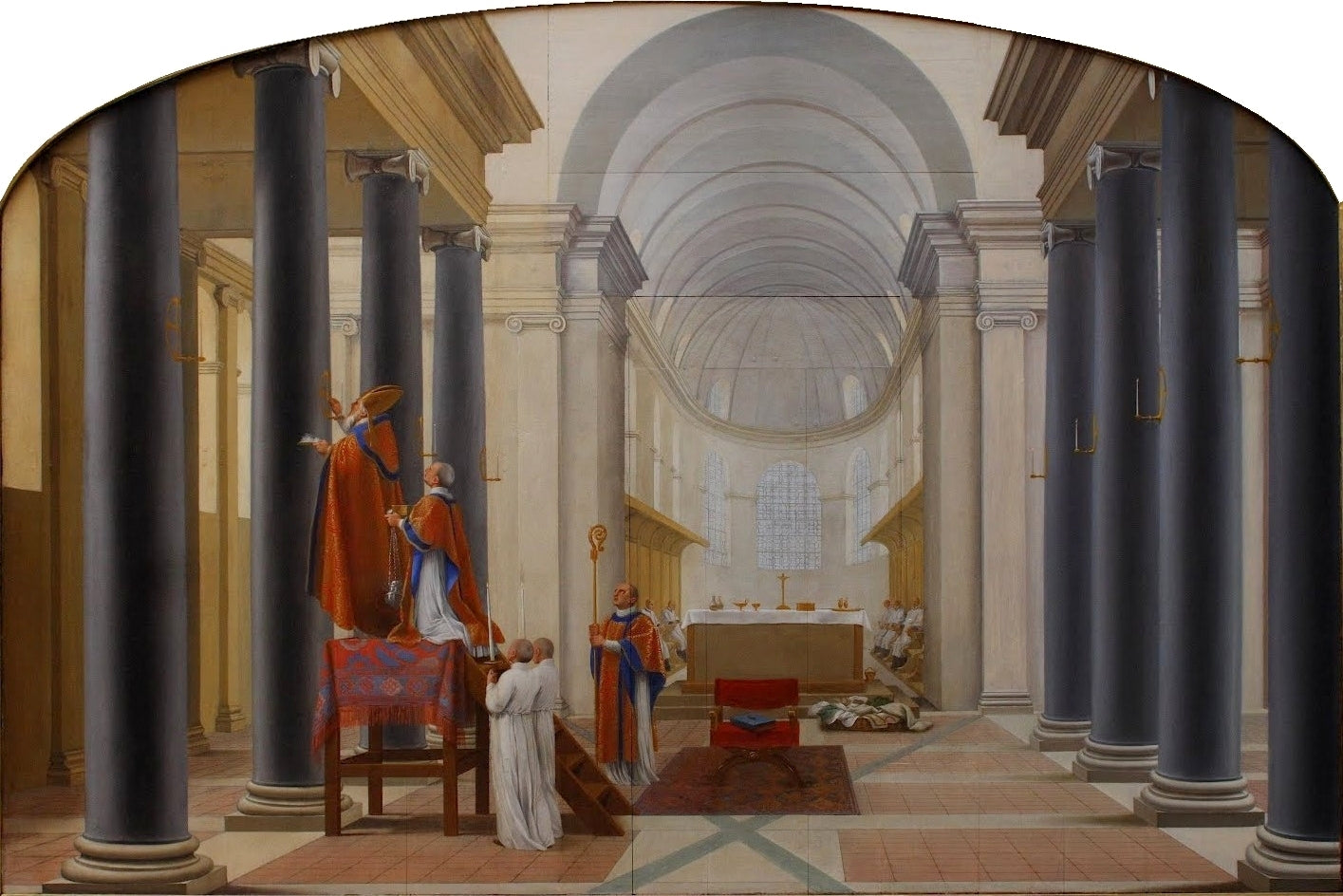 Consecration of a Carthusian Church, vintage artwork by Eustache Le Sueur, 12x8" (A4) Poster