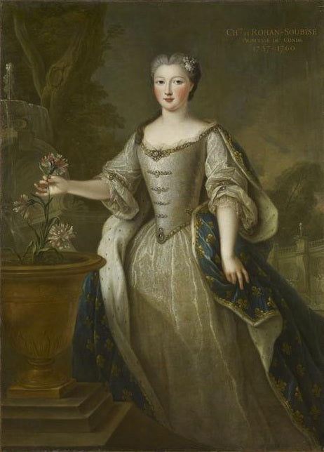 Portrait de Caroline de Hesse-Rheinfels, duchesse de Bourbon, princesse de Conde, vintage artwork by Pierre Gobert, 12x8" (A4) Poster