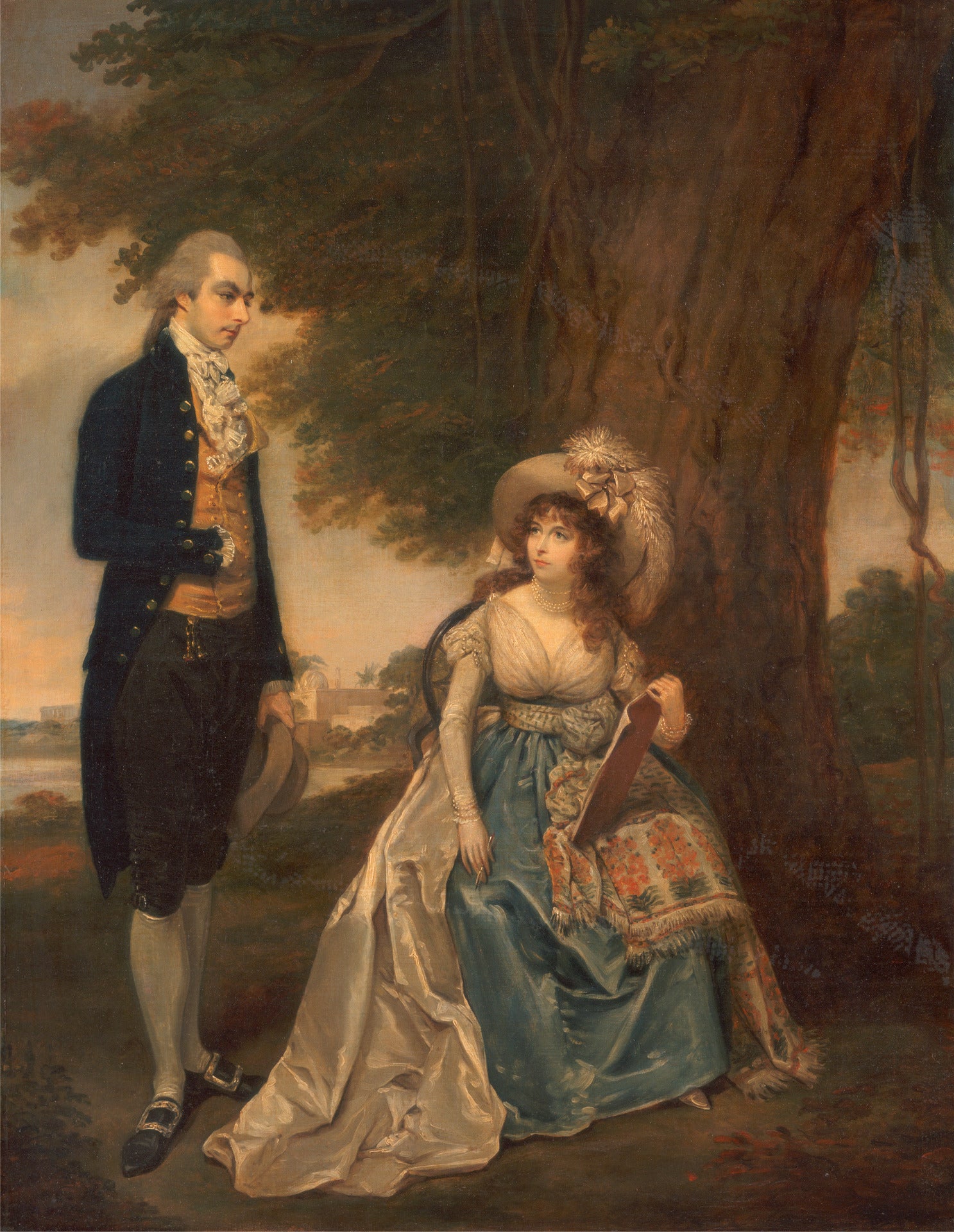 Mr. and Mrs. Fraser, vintage artwork by Arthur William Devis, 12x8" (A4) Poster