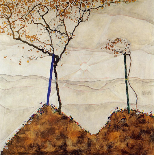 Autumn Sun I, vintage artwork by Egon Schiele, 12x8" (A4) Poster