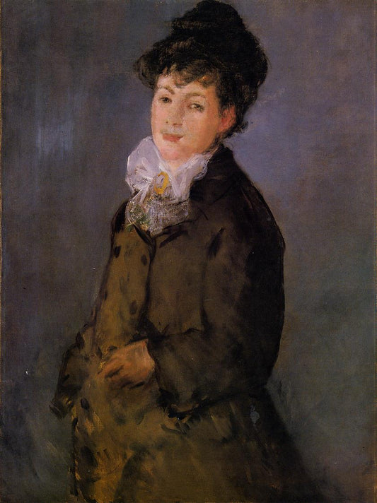 Isabelle Lemonnier with a White Scarf, vintage artwork by Édouard Manet, 12x8" (A4) Poster