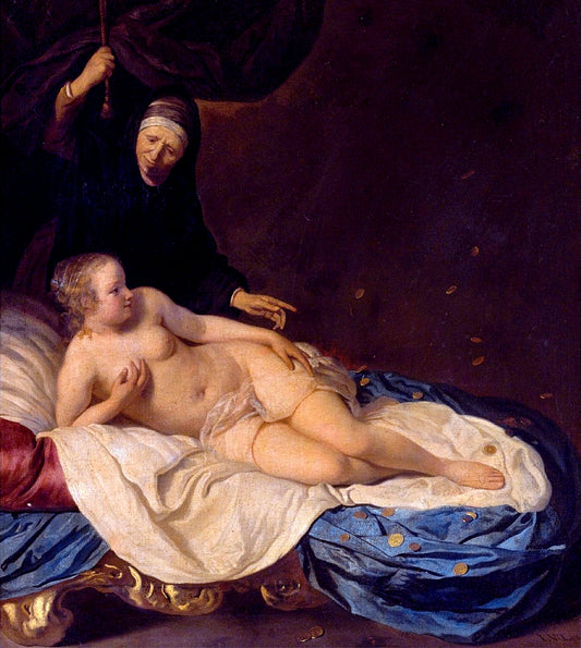 Danae, vintage artwork by Jacob Van Loo, 12x8" (A4) Poster