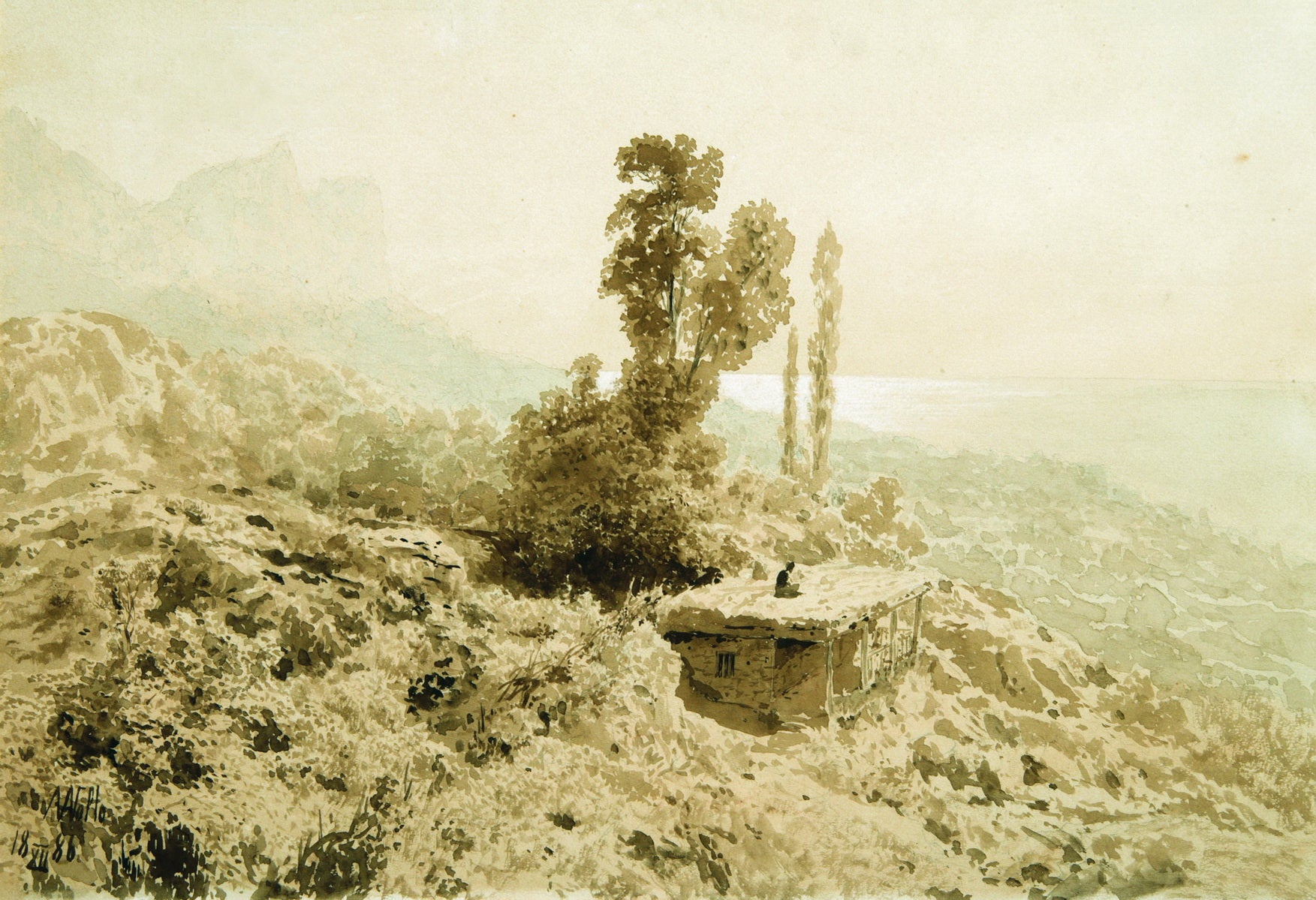 Crimea, vintage artwork by Lev Lagorio, 12x8" (A4) Poster
