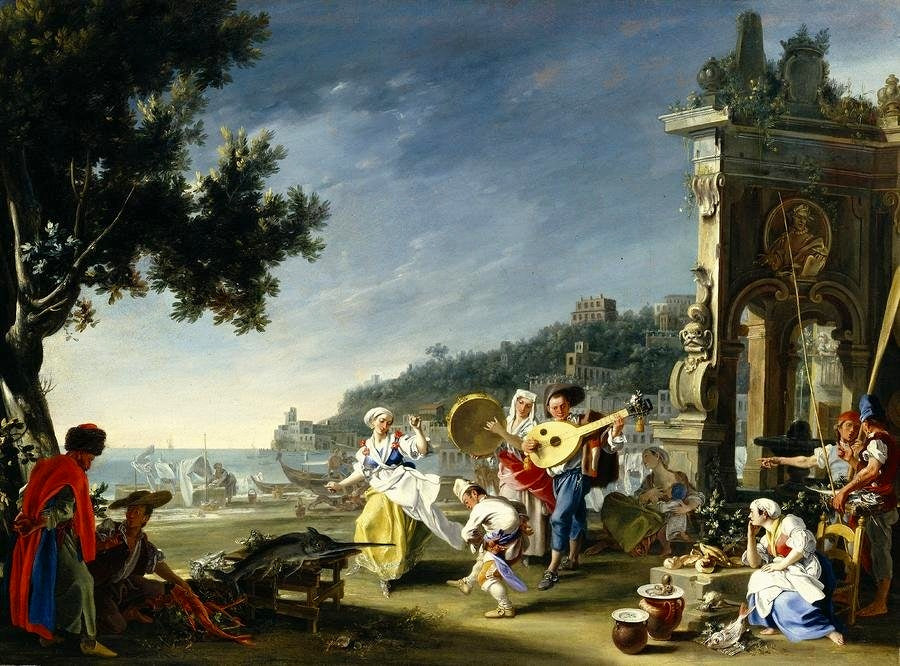 Tarantella, vintage artwork by Filippo Falciatore, 12x8" (A4) Poster