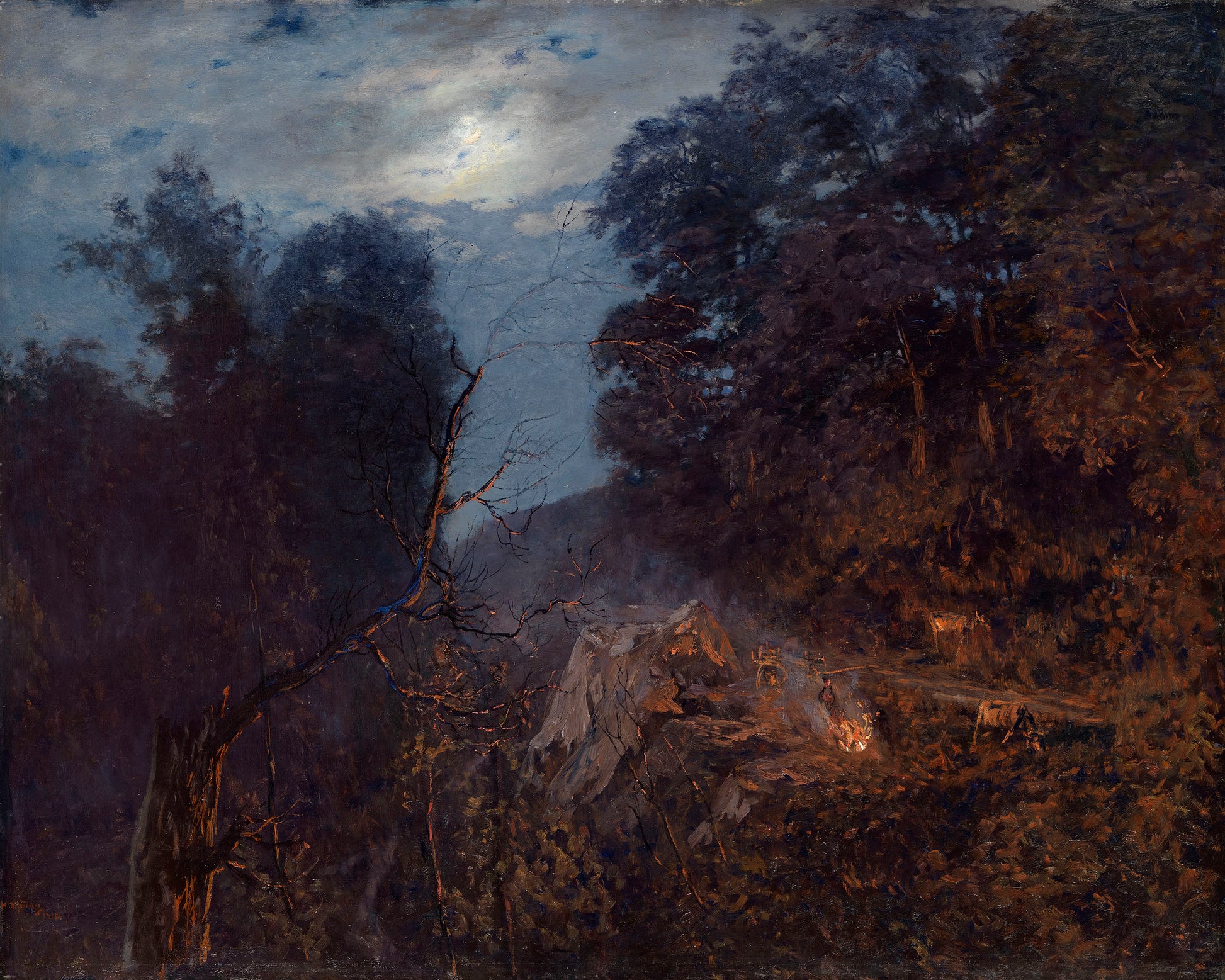 At Dawn, vintage artwork by Nikolai Nikanorovich Dubovskoy, 12x8" (A4) Poster