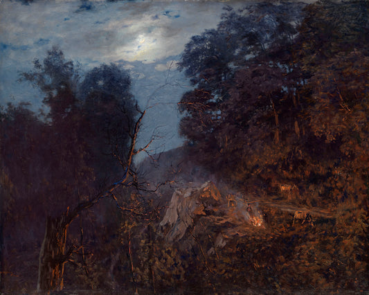 At Dawn, vintage artwork by Nikolai Nikanorovich Dubovskoy, 12x8" (A4) Poster