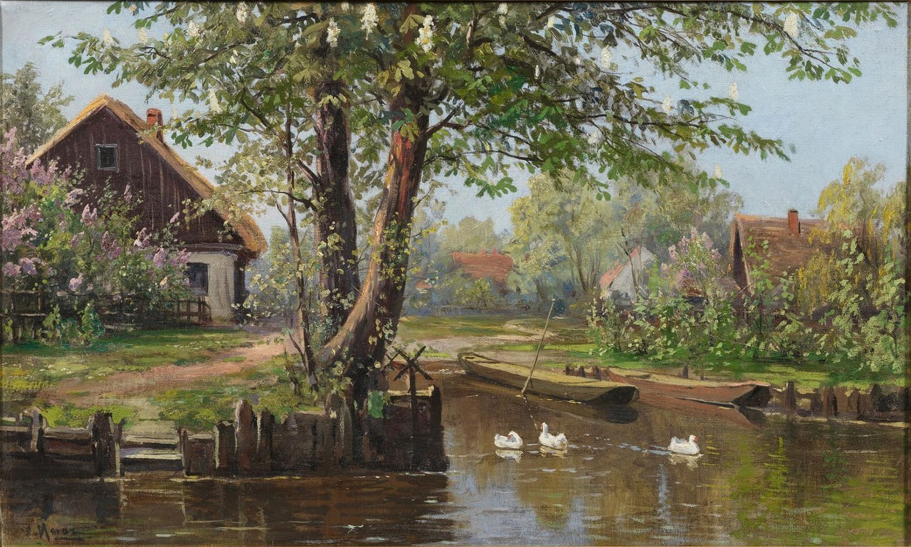 Houses on the River Spree by Walter Moras,A3(16x12")Poster
