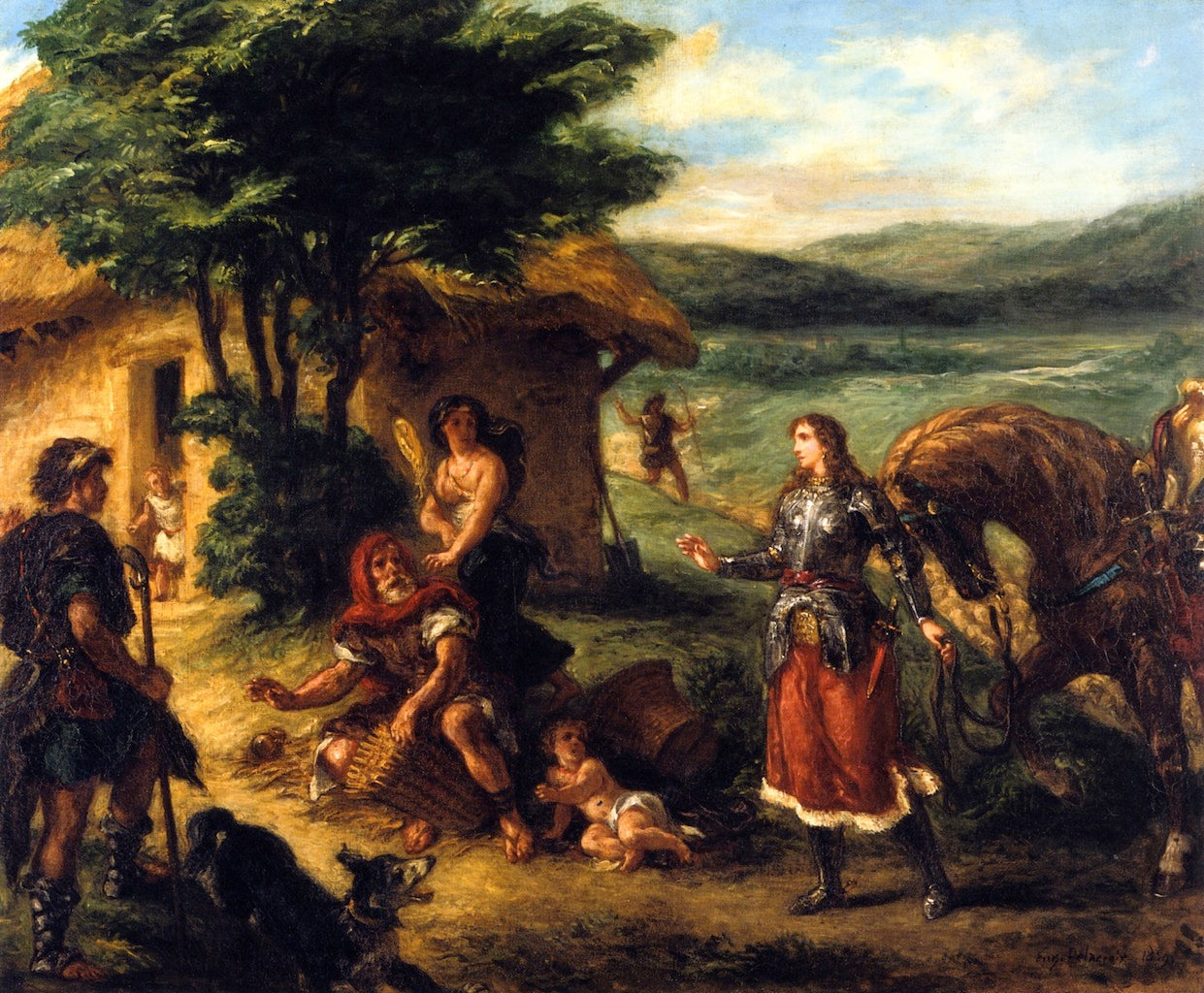 Erminia and the Shepherds, vintage artwork by Eugène Delacroix, A3 (16x12") Poster Print