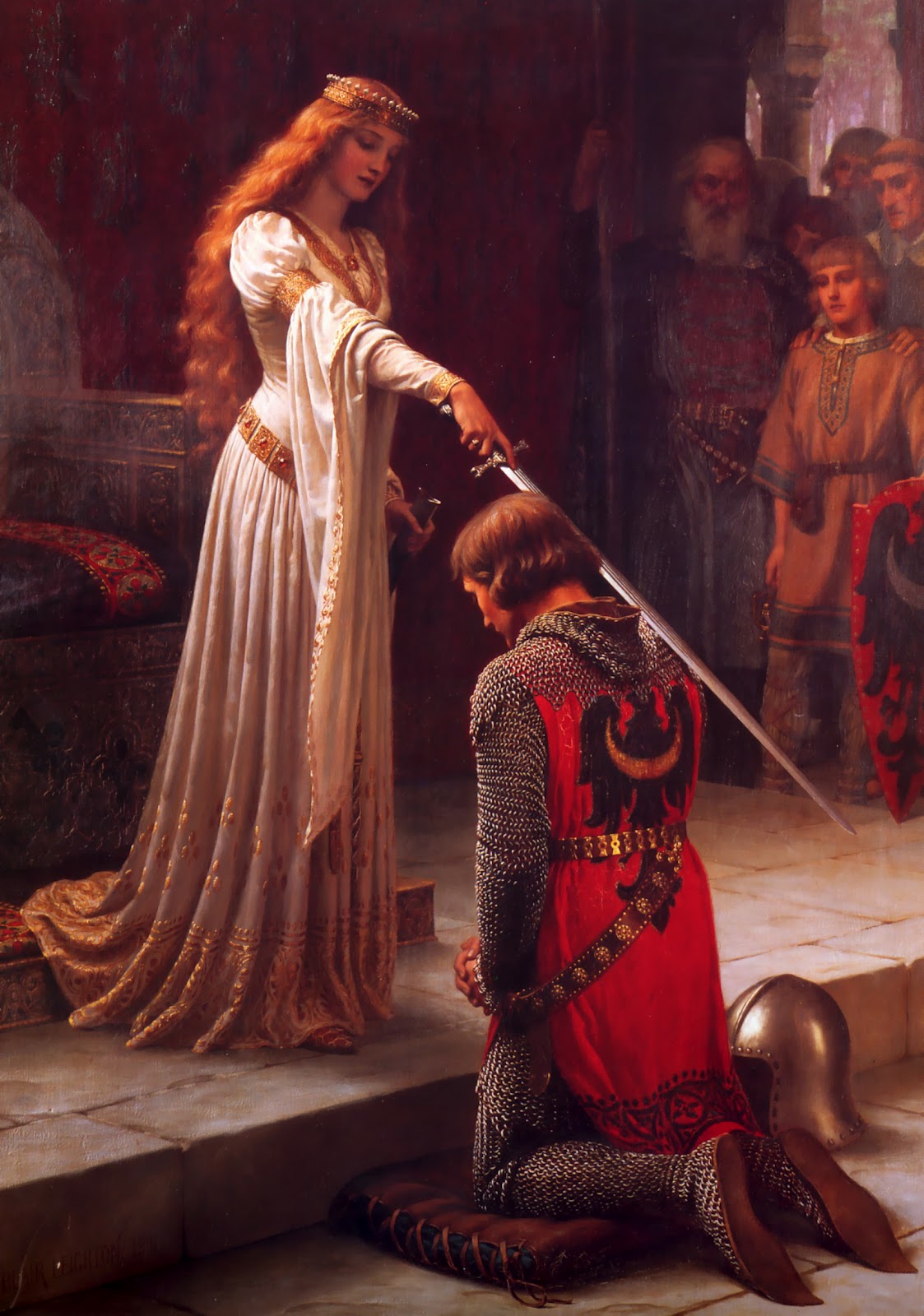 The Accolade, vintage artwork by Edmund Blair Leighton, 12x8" (A4) Poster