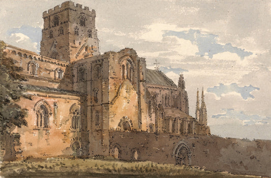 Carlisle Cathedral, Cumberland, from the South-west, vintage artwork by Thomas Girtin, 12x8" (A4) Poster