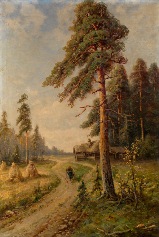Pine Trees, vintage artwork by Karl Rosen, 12x8" (A4) Poster