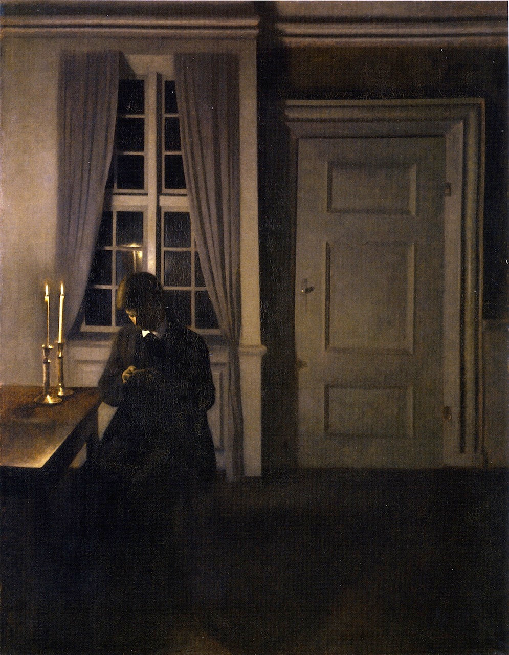 The Coin Collector by Vilhelm Hammershoi,A3(16x12")Poster