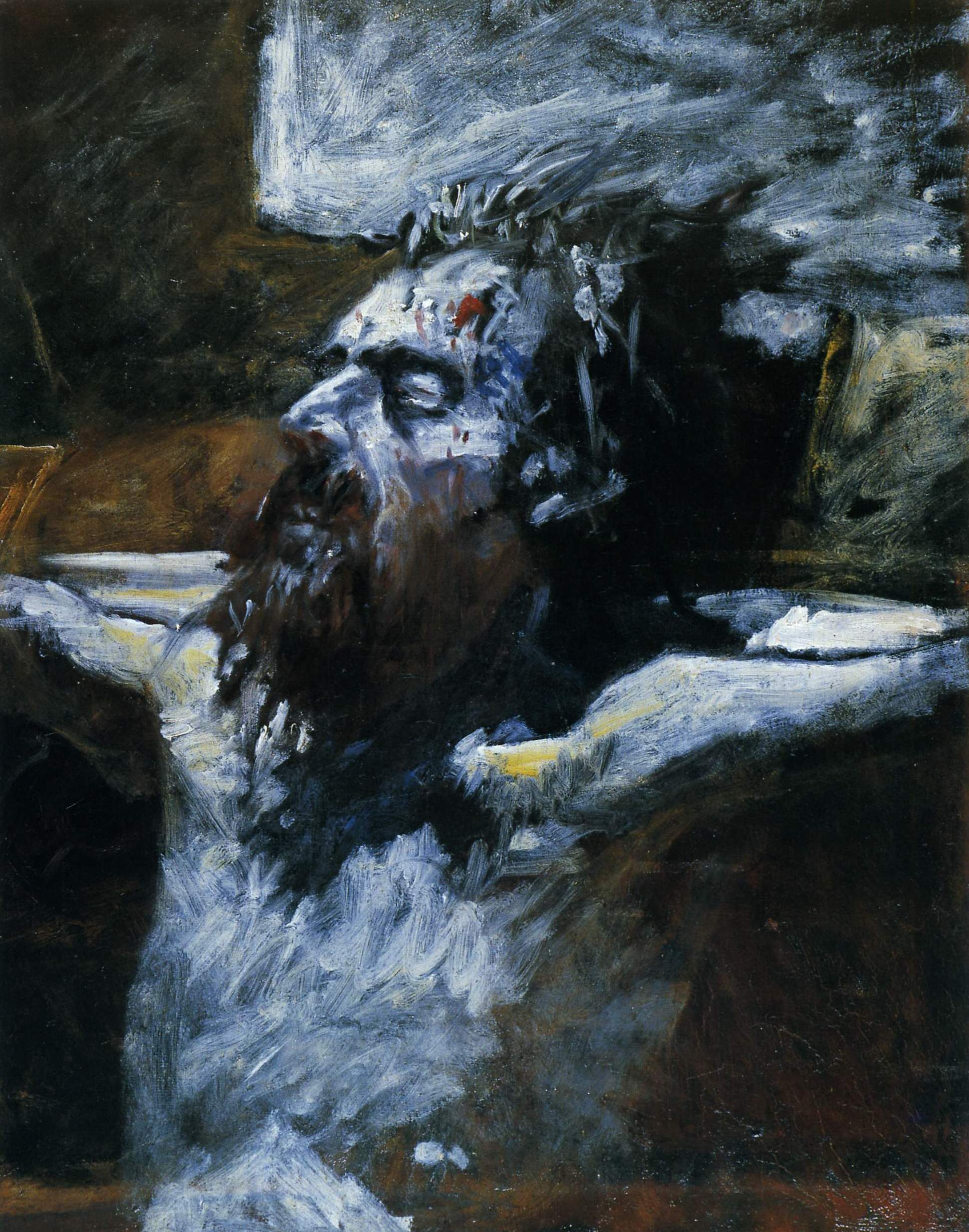 Head of Crucified Christ, vintage artwork by Nikolai Nikolaevich Ge, 12x8" (A4) Poster