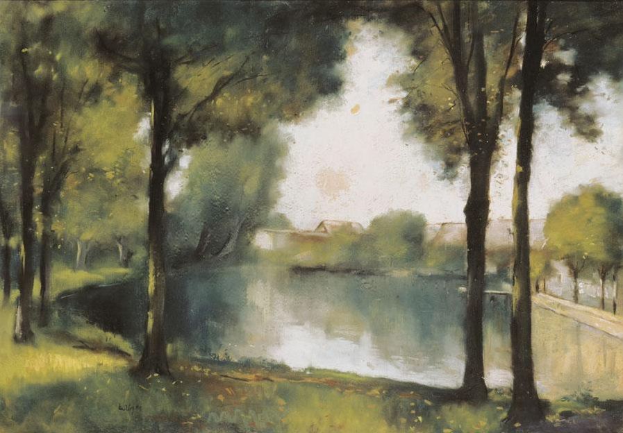 Markisches Village by the Lake by Lesser Ury,A3(16x12")Poster