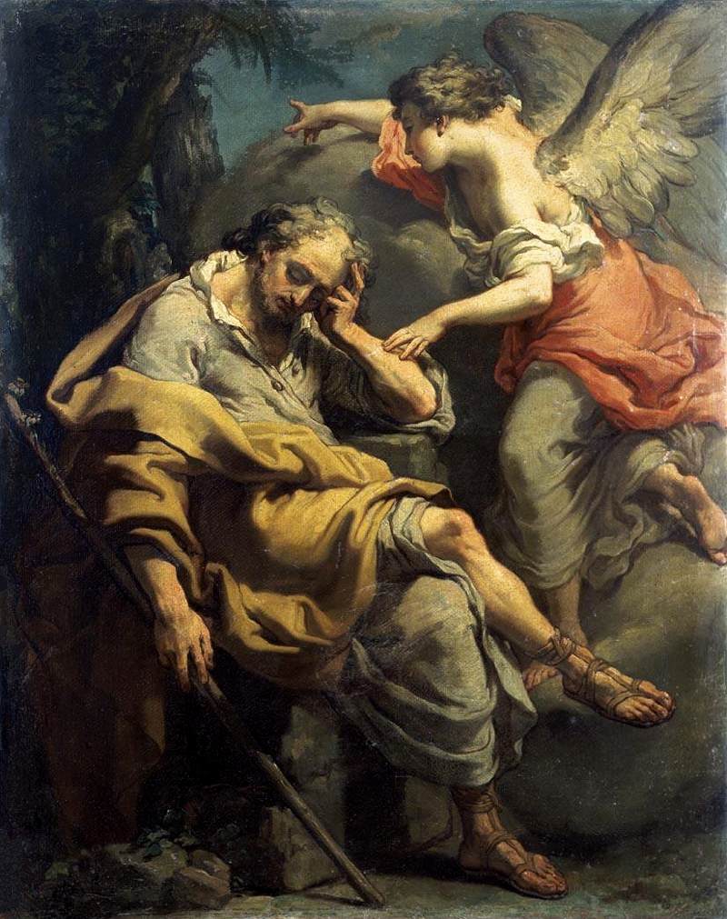 Joseph's Deam, vintage artwork by Gaetano Gandolfi, 12x8" (A4) Poster