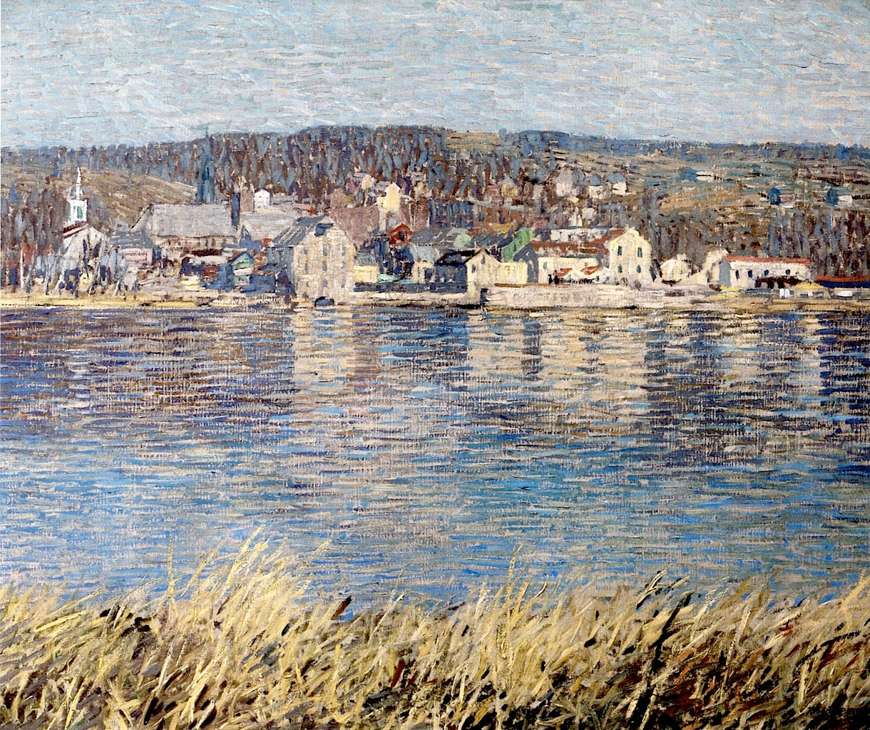 Across the River, vintage artwork by Robert Spencer, 12x8" (A4) Poster