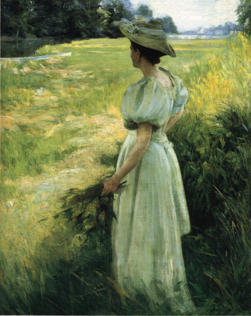 Woman Outdoors by Roswell Stone Hill,A3(16x12")Poster