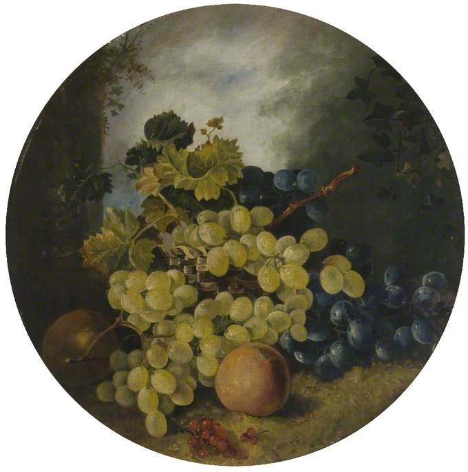 Grapes and Peaches, vintage artwork by George Lance, A3 (16x12") Poster Print