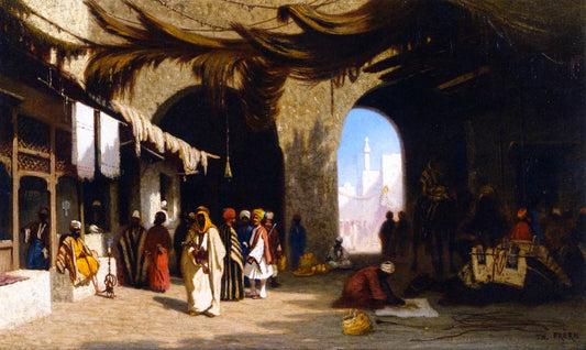 A Bazar in Beirut, vintage artwork by Charles Theodore Frère, A3 (16x12") Poster Print