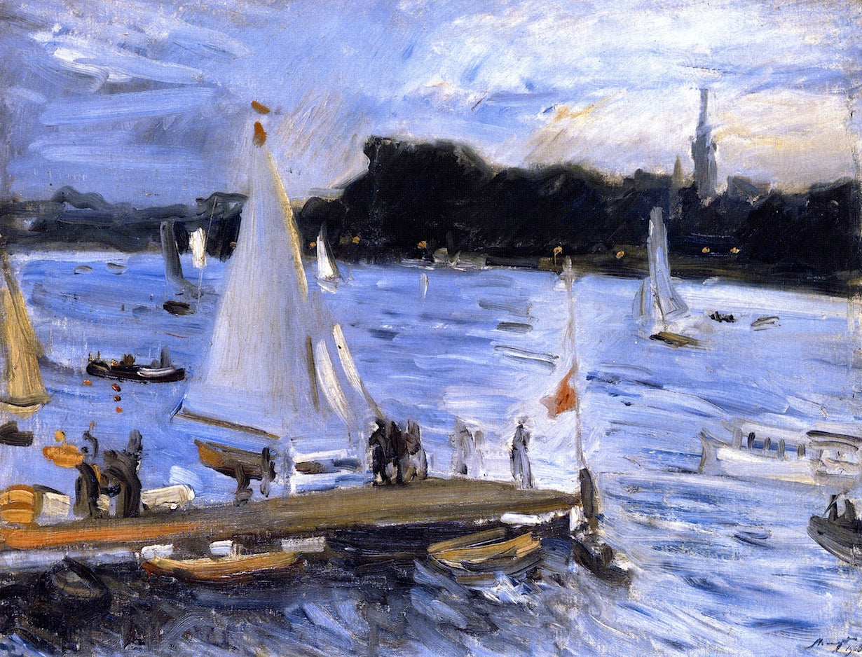 Sailboats on the Alster River in the Evening by Max Slevogt,A3(16x12")Poster