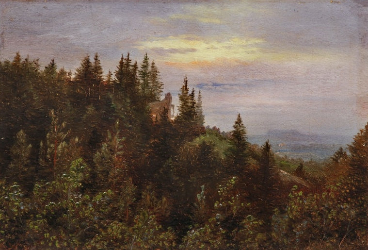 Landscape in the Pillnitz with a Ruin, vintage artwork by Carl Gustav Carus, A3 (16x12") Poster Print