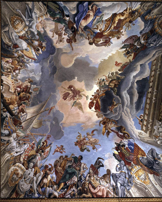 Allegory of Marcantonio Colonna's Victory at Lepanto, vintage artwork by Sebastiano Ricci, 12x8" (A4) Poster