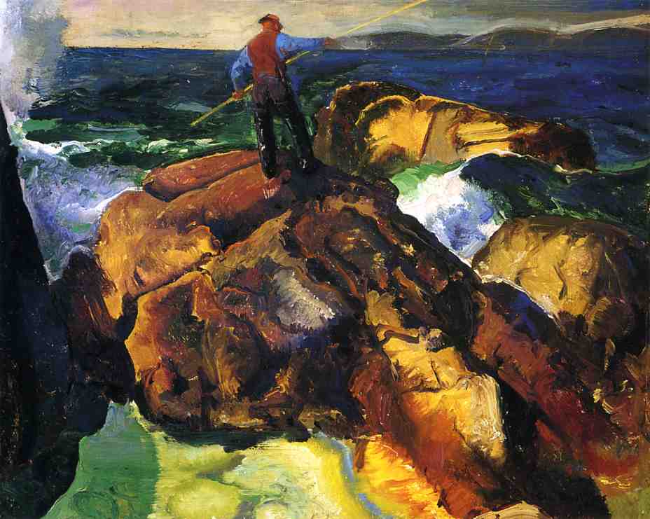 The Fisherman (study), vintage artwork by George Wesley Bellows, 12x8" (A4) Poster