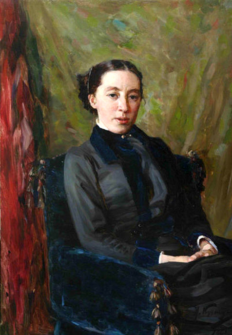 Portrait of Natalya Polenova, vintage artwork by Nikolai Dmitrievich Kuznetsov, 12x8" (A4) Poster