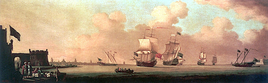 A Panorama of the Bosporus at Constantinople, vintage artwork by Peter Monamy, 12x8" (A4) Poster