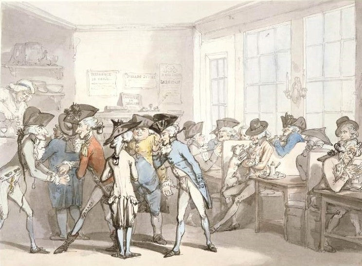 A French Coffee-House, vintage artwork by Thomas Rowlandson, 12x8" (A4) Poster