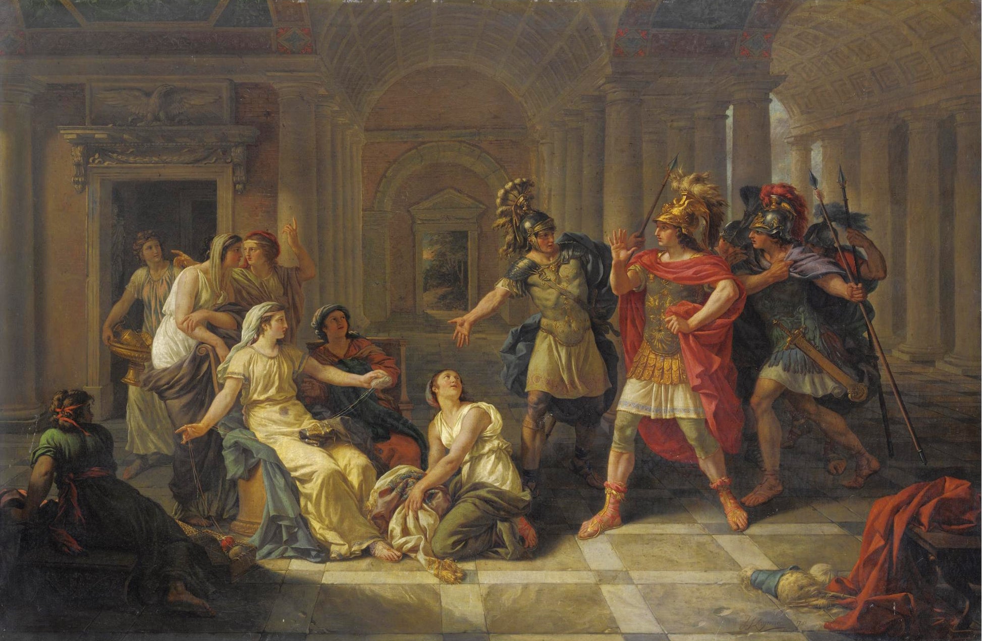 Sextus Tarquinus Admiring the Virtue of Lucrecia, vintage artwork by Jean-Jacques Lagrenee, 12x8" (A4) Poster