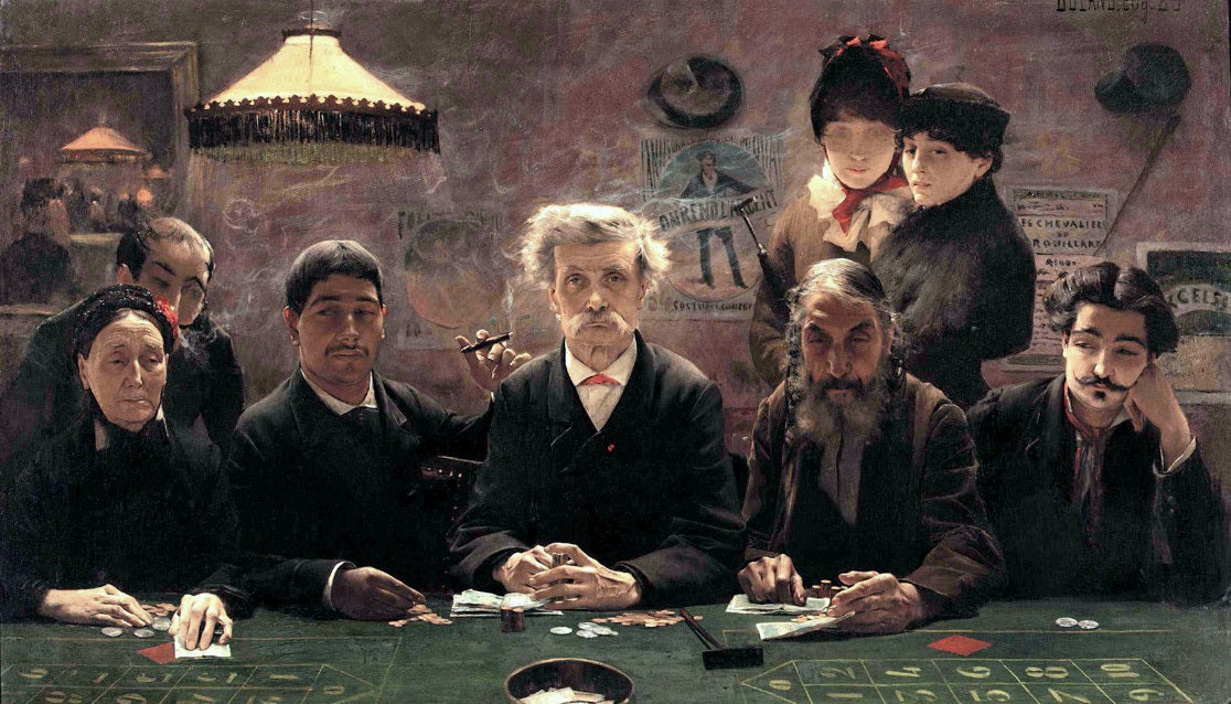 Le Tripot, vintage artwork by Jean-Eugène Buland, 12x8" (A4) Poster