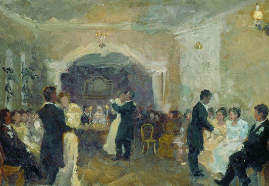 At the Ball, vintage artwork by Ivan Kulikov, 12x8" (A4) Poster