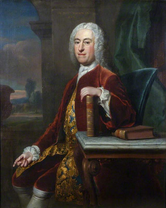 Portrait of James Burrow, vintage artwork by Jean-Baptiste Van Loo, 12x8" (A4) Poster